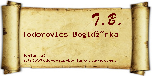Todorovics Boglárka névjegykártya