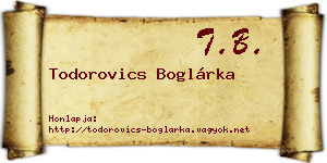 Todorovics Boglárka névjegykártya